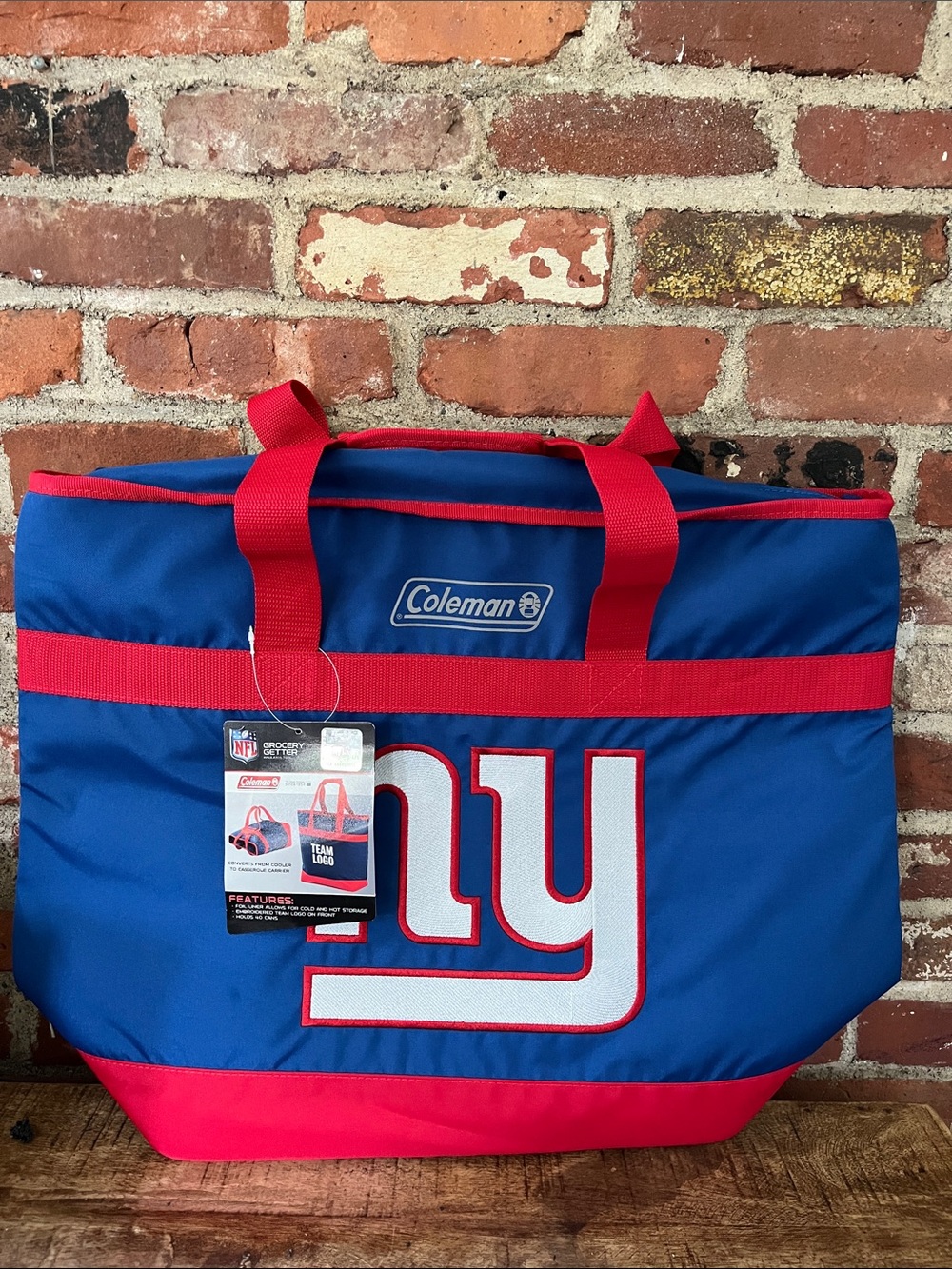Coleman Blue and Red NFL Team Tote with Large Logo